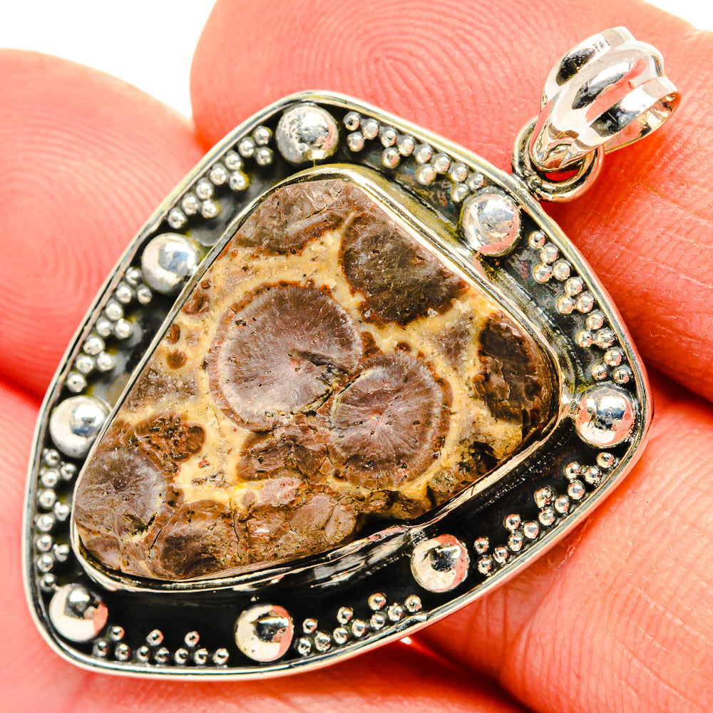 Mushroom Rhyolite Pendants handcrafted by Anasilvercos - PD30622