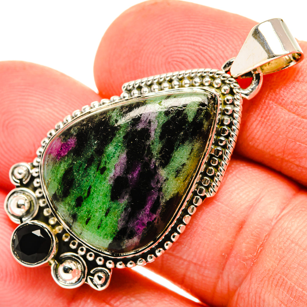 Ruby Zoisite Pendants handcrafted by Anasilvercos - PD30634