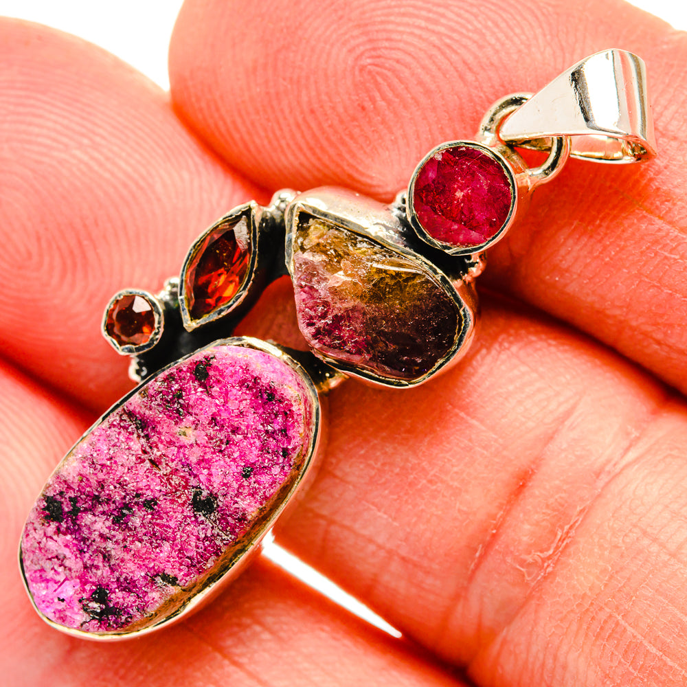 Cobalto Calcite Druzy Pendants handcrafted by Anasilvercos - PD30645