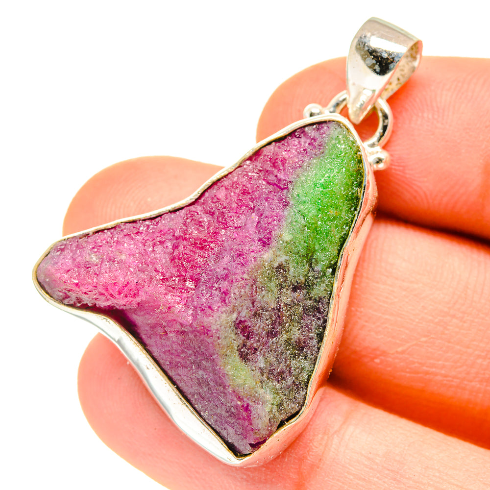 Ruby Zoisite Pendants handcrafted by Anasilvercos - PD3065