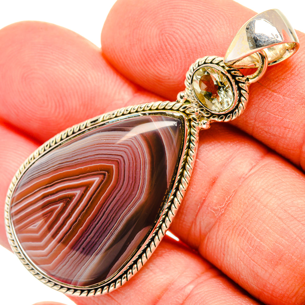 Botswana Agate Pendants handcrafted by Anasilvercos - PD30661