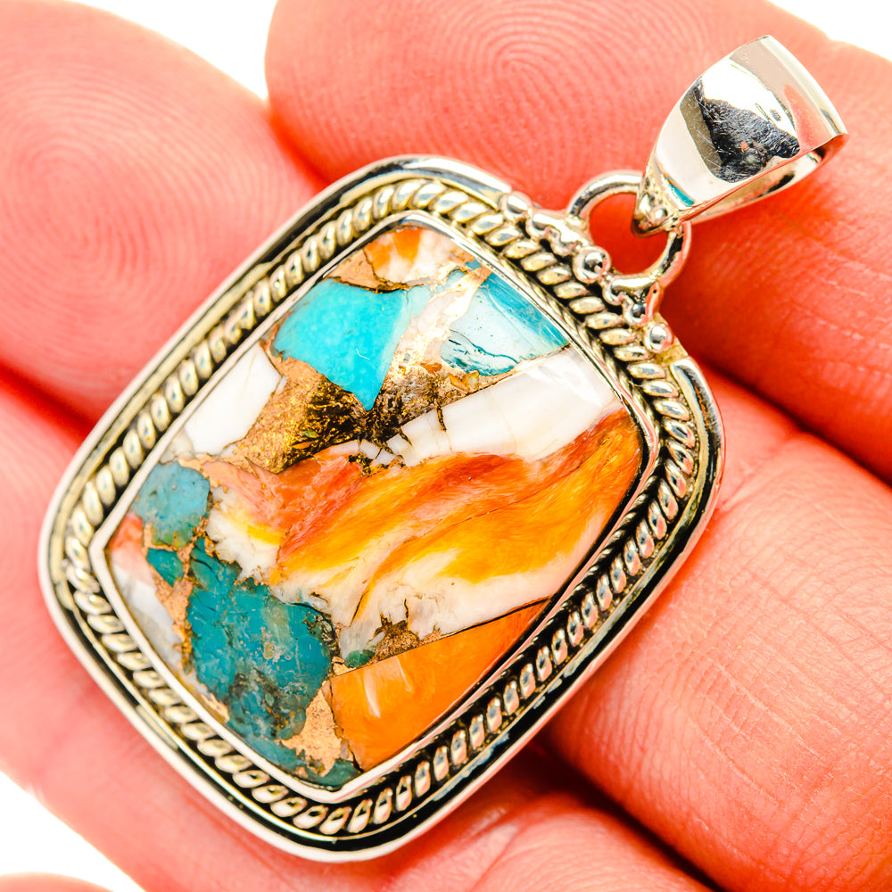 Spiny Oyster Turquoise Pendants handcrafted by Anasilvercos - PD30675