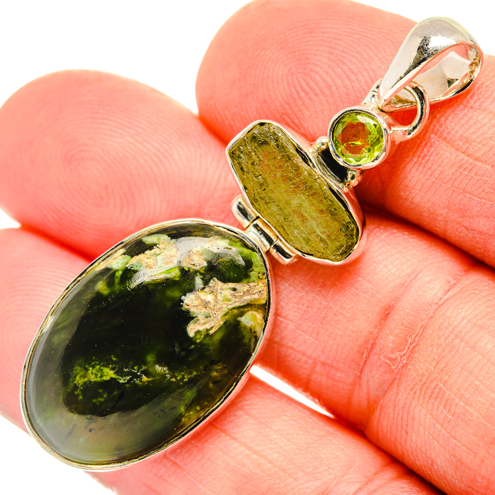 Australian Green Opal Pendants handcrafted by Anasilvercos - PD30680