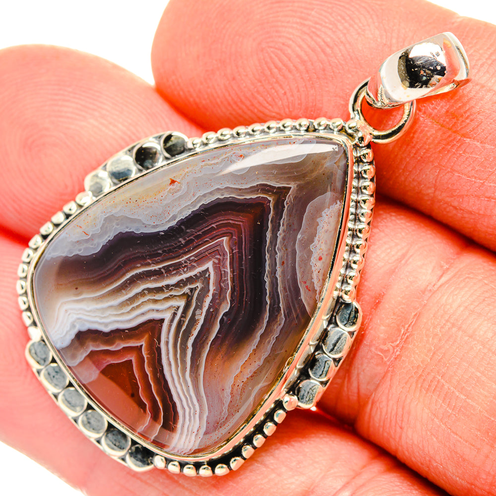 Botswana Agate Pendants handcrafted by Anasilvercos - PD30681