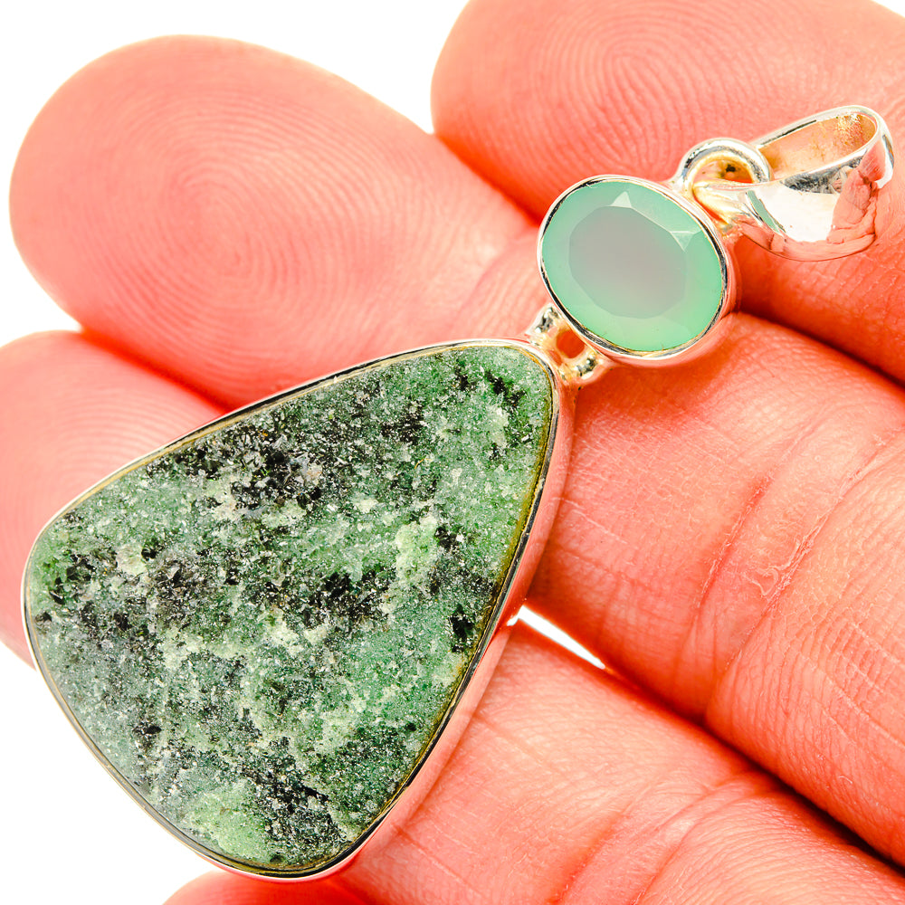 Green Fuchsite Pendants handcrafted by Anasilvercos - PD30683