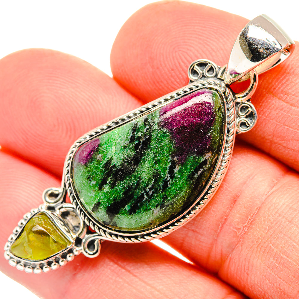 Ruby Zoisite Pendants handcrafted by Anasilvercos - PD30692