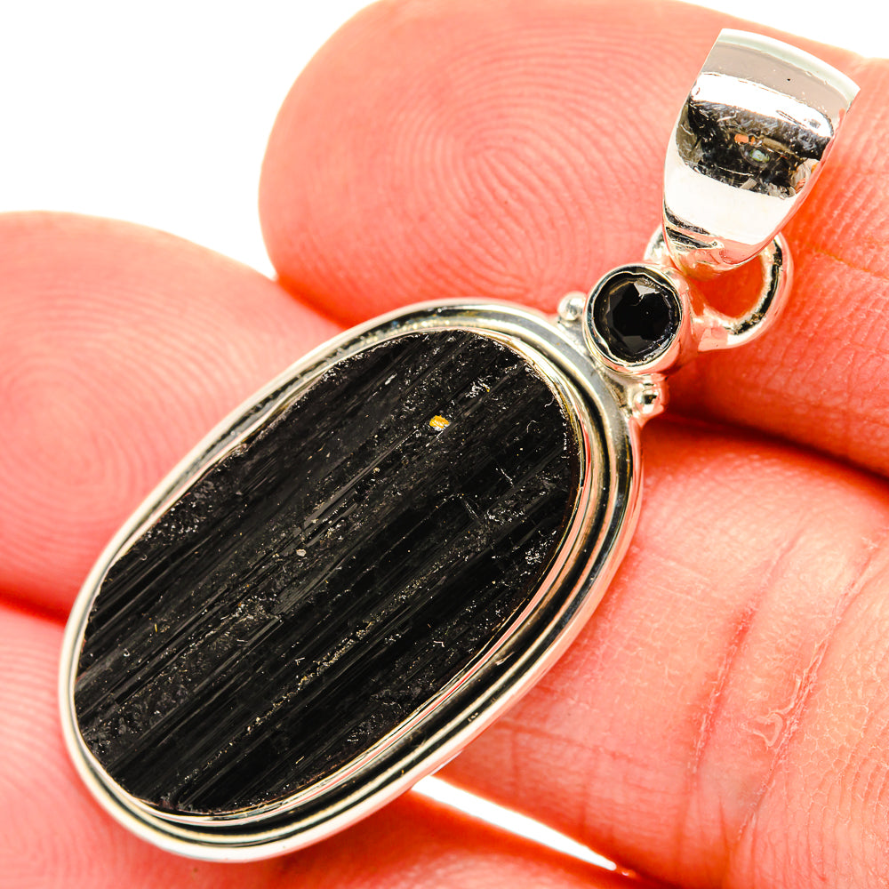 Black Tourmaline Pendants handcrafted by Anasilvercos - PD30694