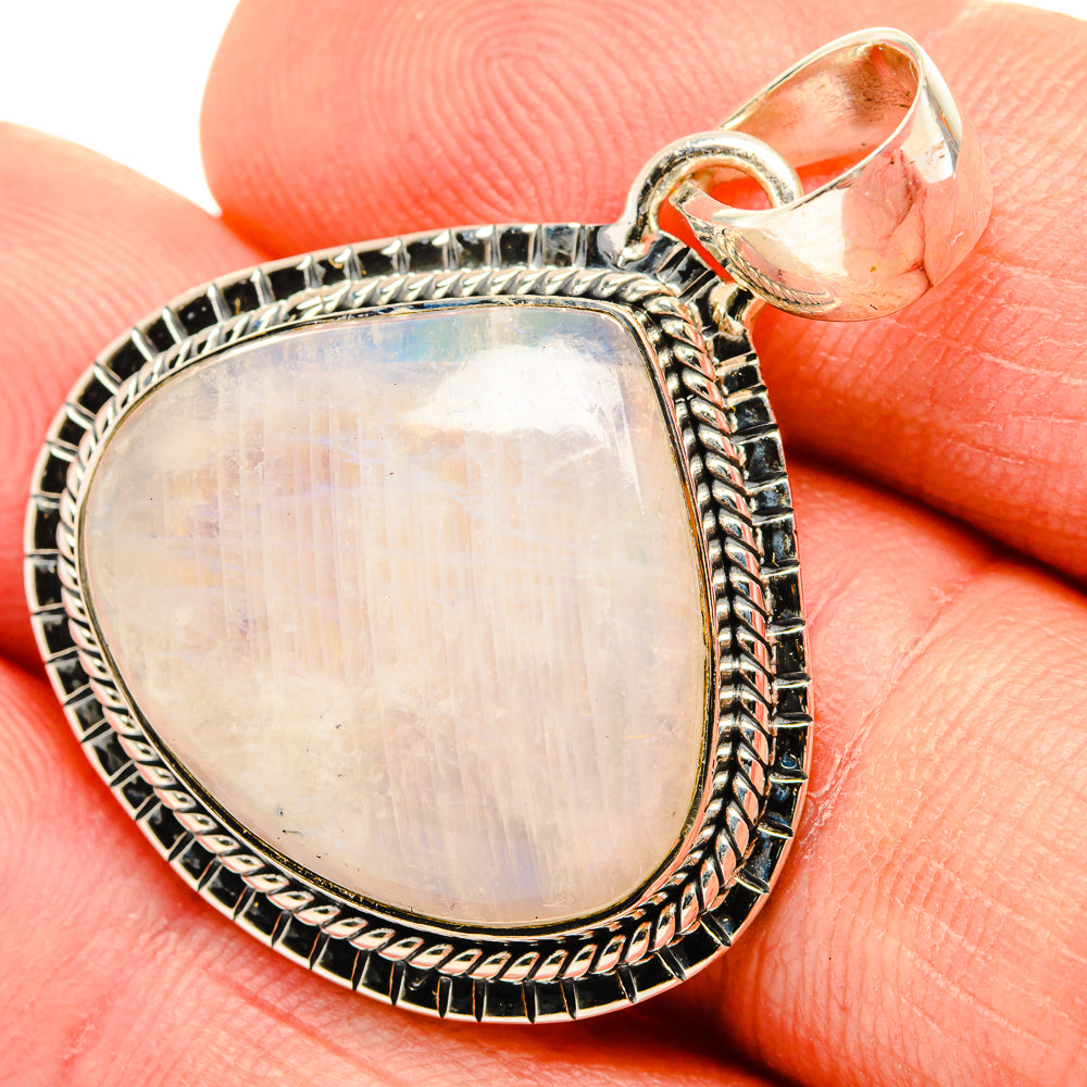 Rainbow Moonstone Pendants handcrafted by Anasilvercos - PD30735