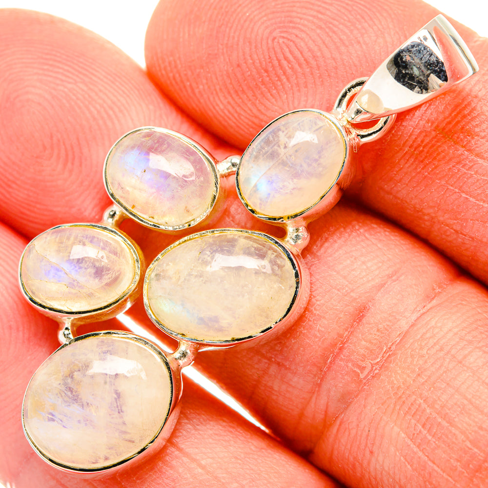 Rainbow Moonstone Pendants handcrafted by Anasilvercos - PD30736