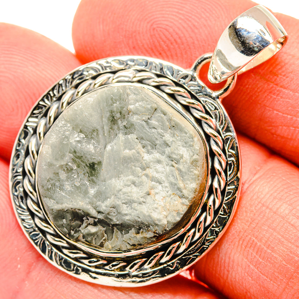 Green Tourmaline In Quartz Pendants handcrafted by Anasilvercos - PD30778
