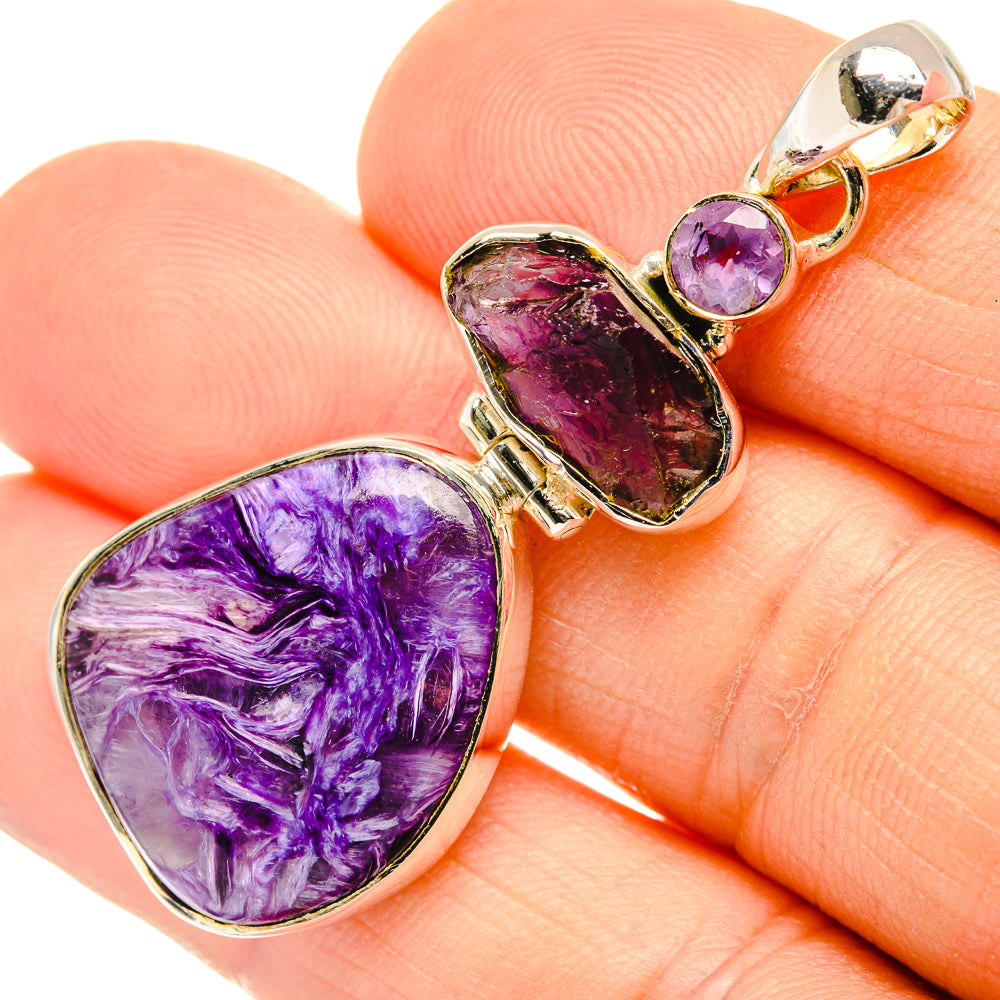 Charoite Pendants handcrafted by Anasilvercos - PD30796