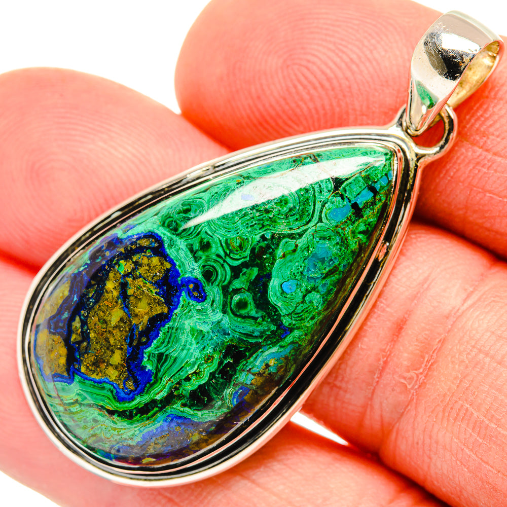 Azurite In Malachite Pendants handcrafted by Anasilvercos - PD30800