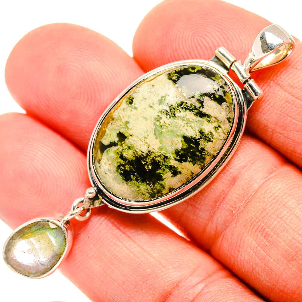 Australian Green Opal Pendants handcrafted by Anasilvercos - PD30802