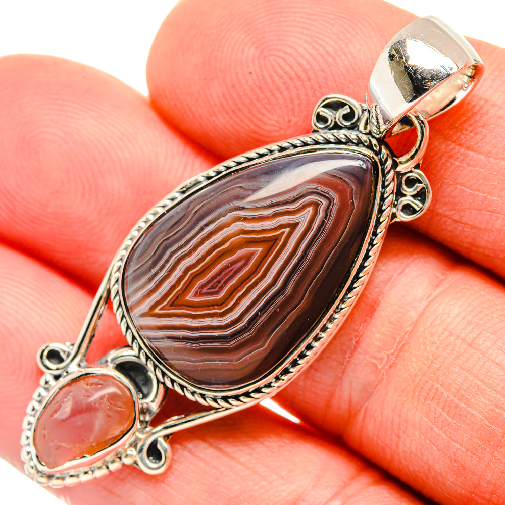 Botswana Agate Pendants handcrafted by Anasilvercos - PD30816