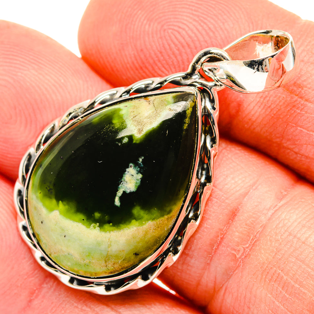 Australian Green Opal Pendants handcrafted by Anasilvercos - PD30826