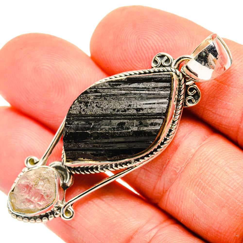 Black Tourmaline Pendants handcrafted by Anasilvercos - PD30847