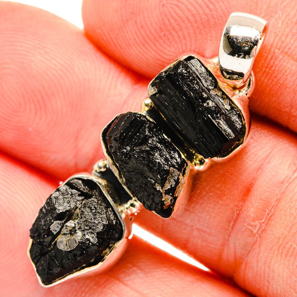 Black Tourmaline Pendants handcrafted by Anasilvercos - PD30850