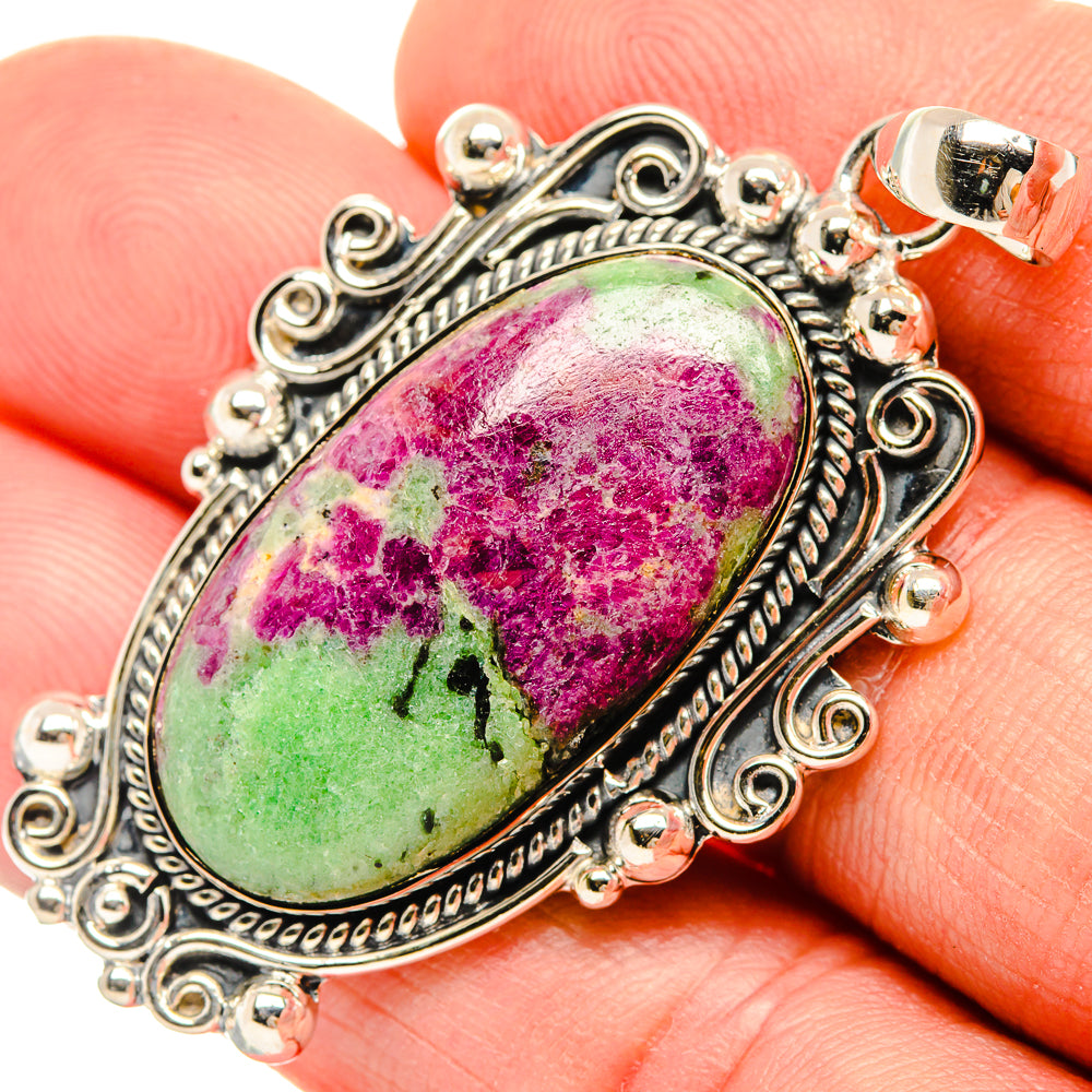 Ruby Zoisite Pendants handcrafted by Anasilvercos - PD30853