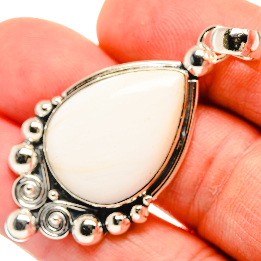 White Scolecite Pendants handcrafted by Anasilvercos - PD30856