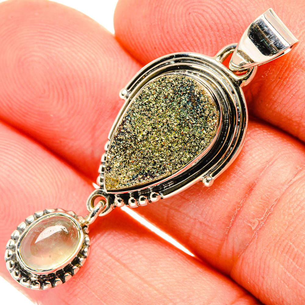 Spectro Pyrite Druzy Pendants handcrafted by Anasilvercos - PD30860