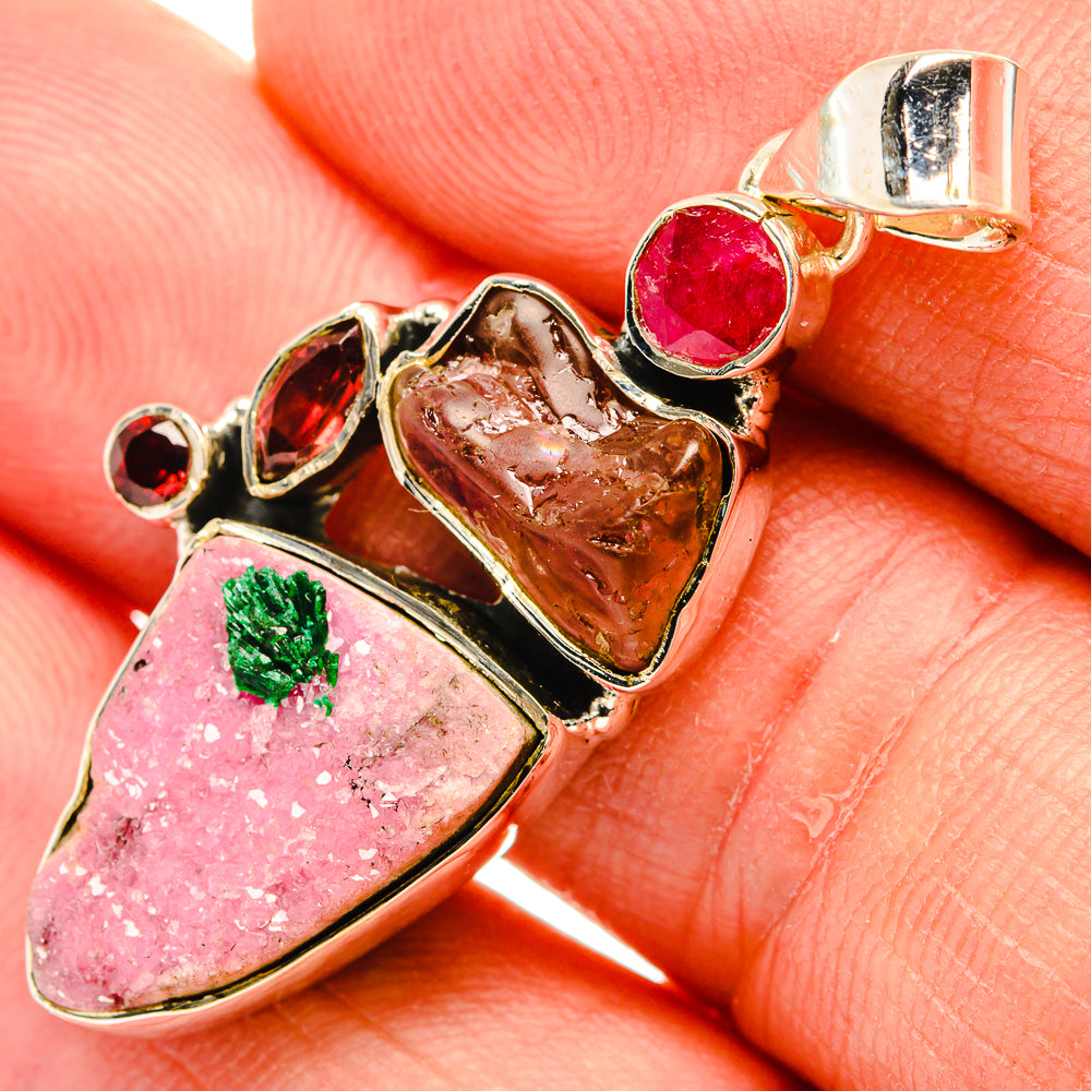 Cobalto Calcite Druzy Pendants handcrafted by Anasilvercos - PD30866