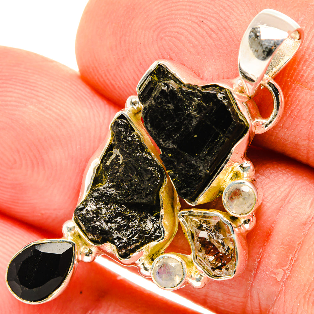 Black Tourmaline Pendants handcrafted by Anasilvercos - PD30873