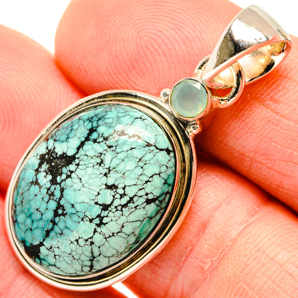 Tibetan Turquoise Pendants handcrafted by Anasilvercos - PD30876