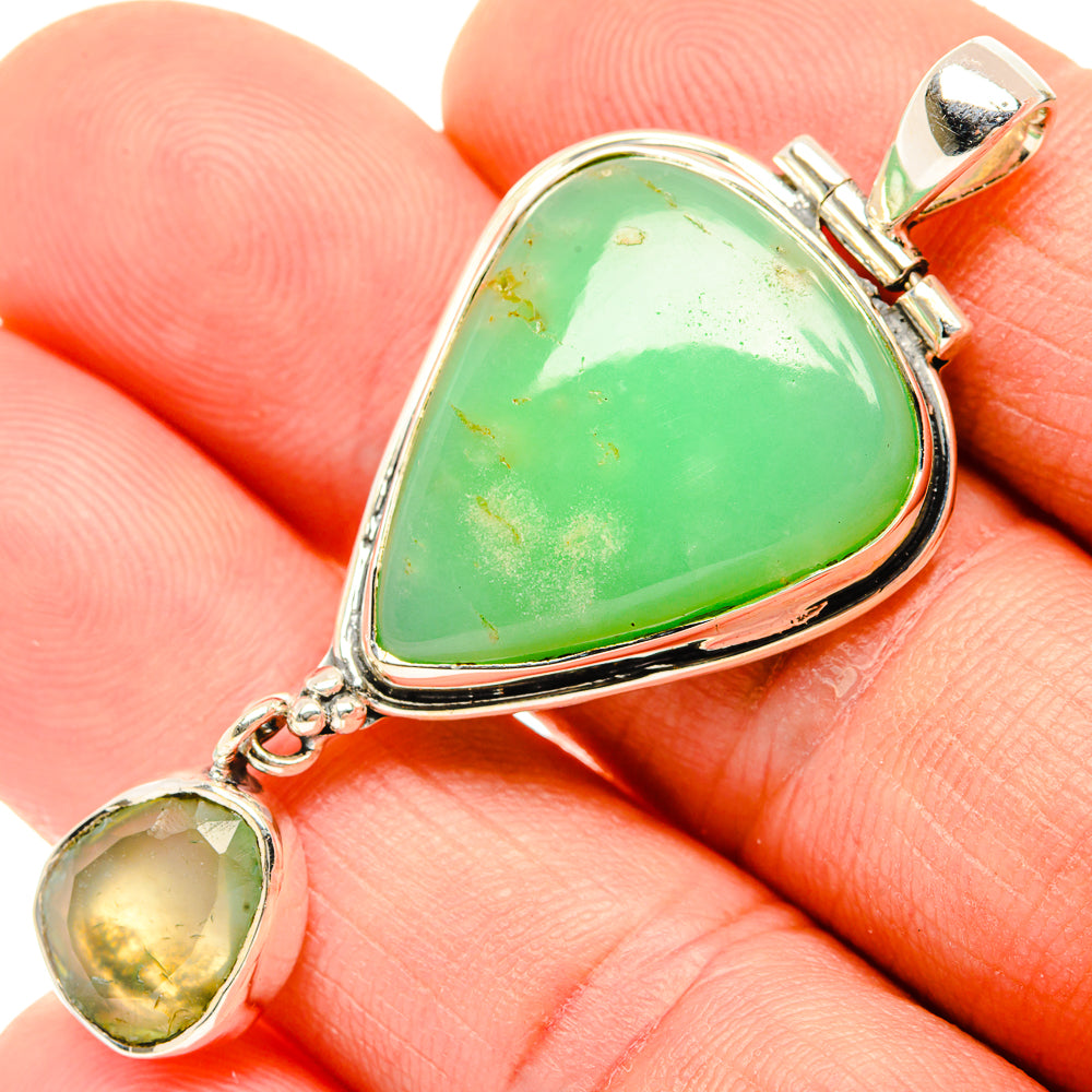 Chrysoprase Pendants handcrafted by Anasilvercos - PD30881