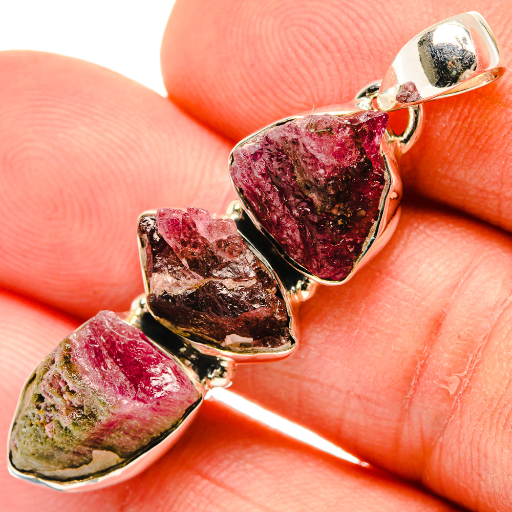 Pink Tourmaline Pendants handcrafted by Anasilvercos - PD30883
