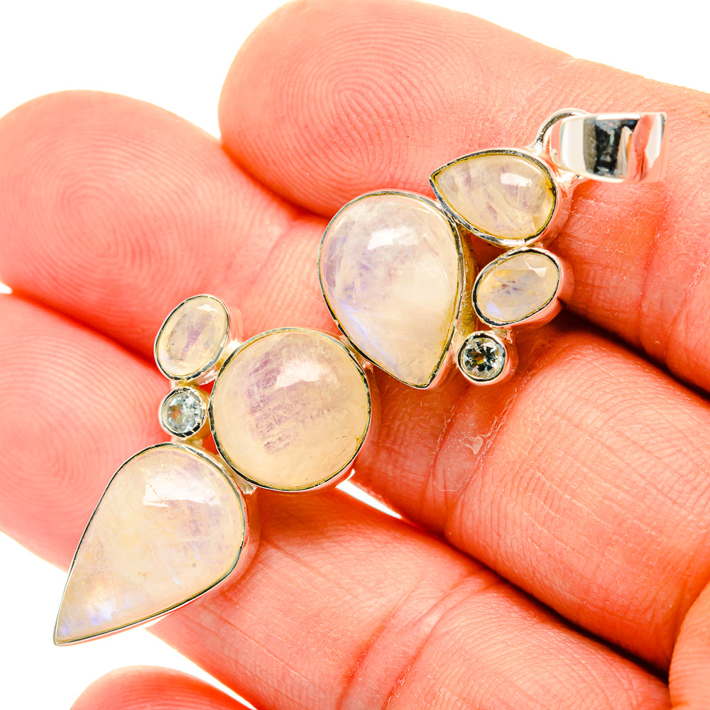 Rainbow Moonstone Pendants handcrafted by Anasilvercos - PD30888