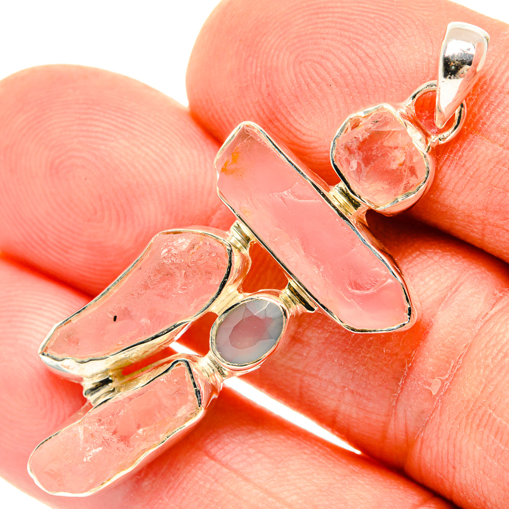 Rose Quartz Pendants handcrafted by Anasilvercos - PD30919