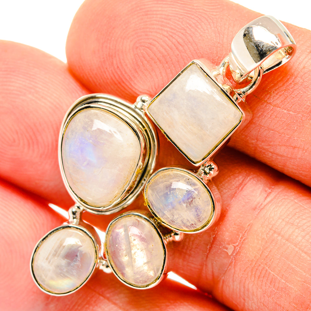 Rainbow Moonstone Pendants handcrafted by Anasilvercos - PD30923