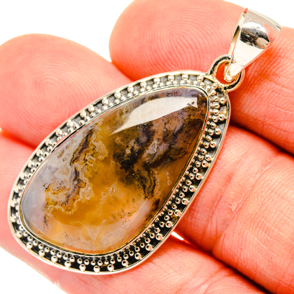 Plume Agate Pendants handcrafted by Anasilvercos - PD30924