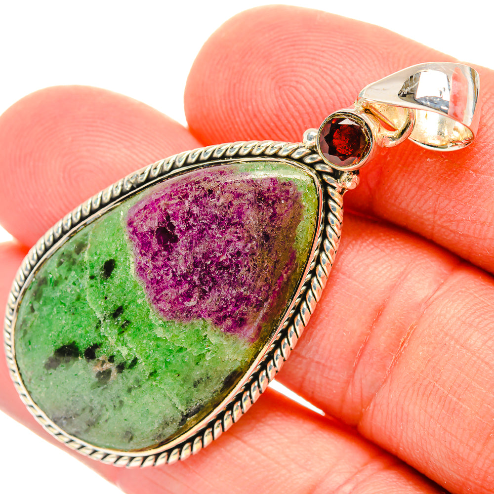 Ruby Zoisite Pendants handcrafted by Anasilvercos - PD30936