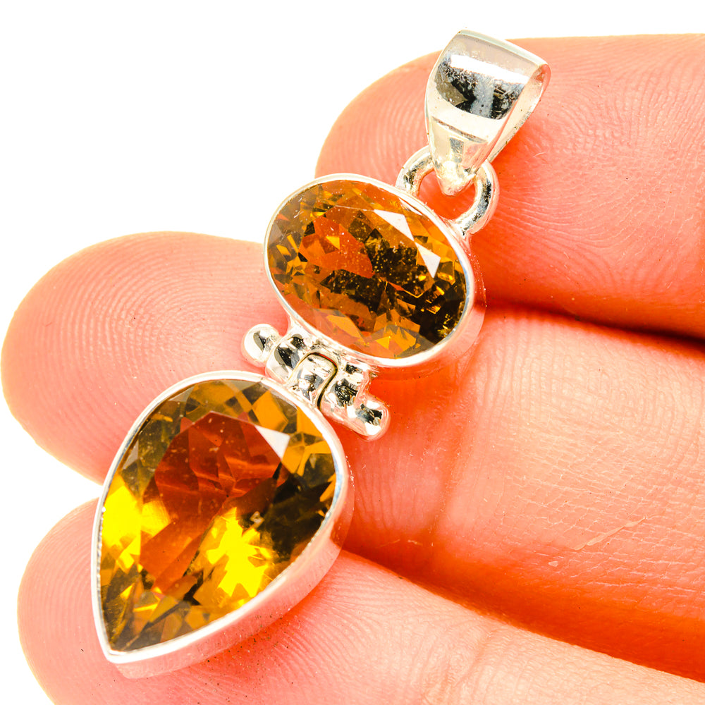 Mandarin Citrine Pendants handcrafted by Anasilvercos - PD3095