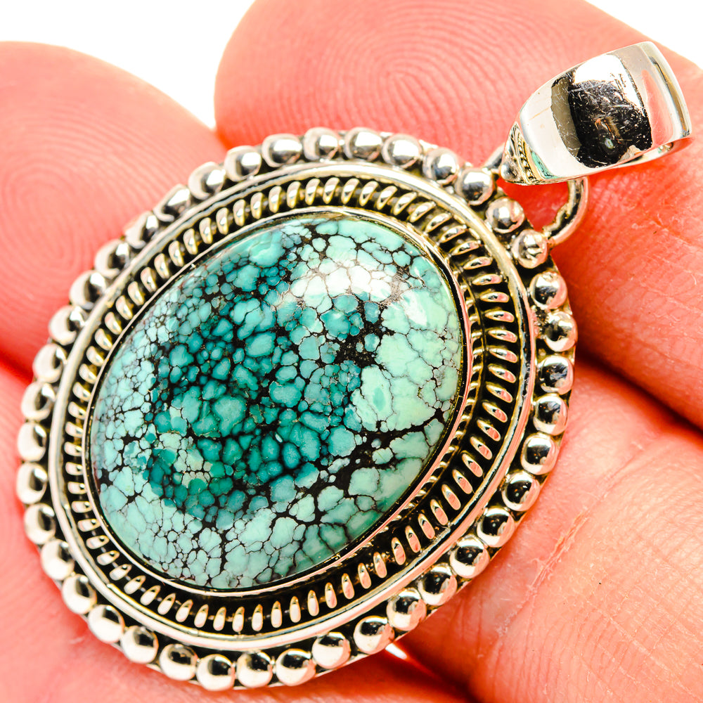 Tibetan Turquoise Pendants handcrafted by Anasilvercos - PD30950