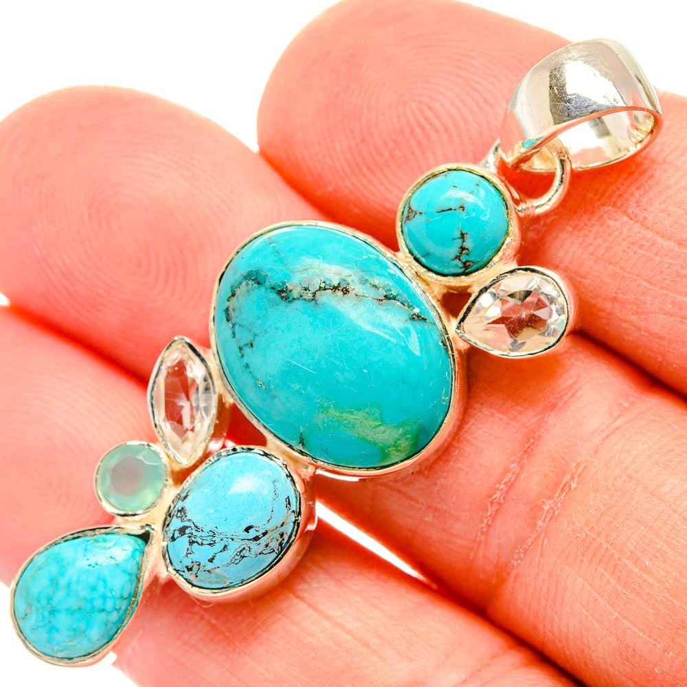 Tibetan Turquoise Pendants handcrafted by Anasilvercos - PD30987