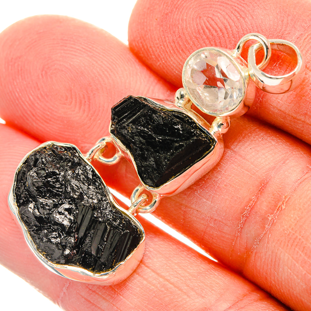 Black Tourmaline Pendants handcrafted by Anasilvercos - PD30991