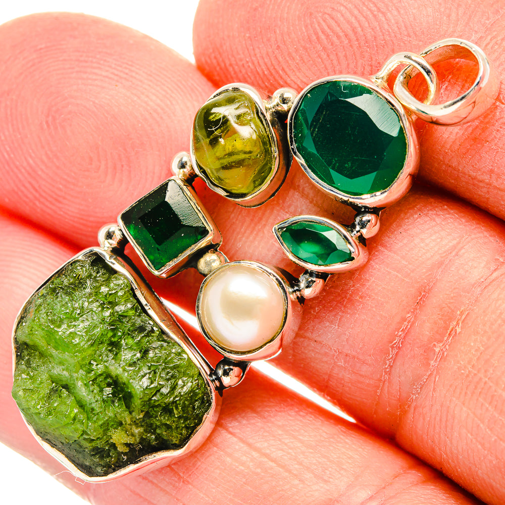Chrome Diopside Pendants handcrafted by Anasilvercos - PD30992