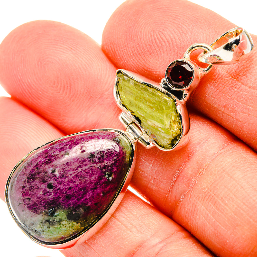 Ruby Zoisite Pendants handcrafted by Anasilvercos - PD30996
