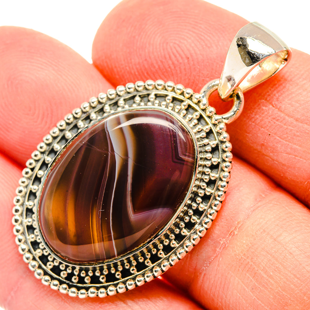 Botswana Agate Pendants handcrafted by Anasilvercos - PD30998