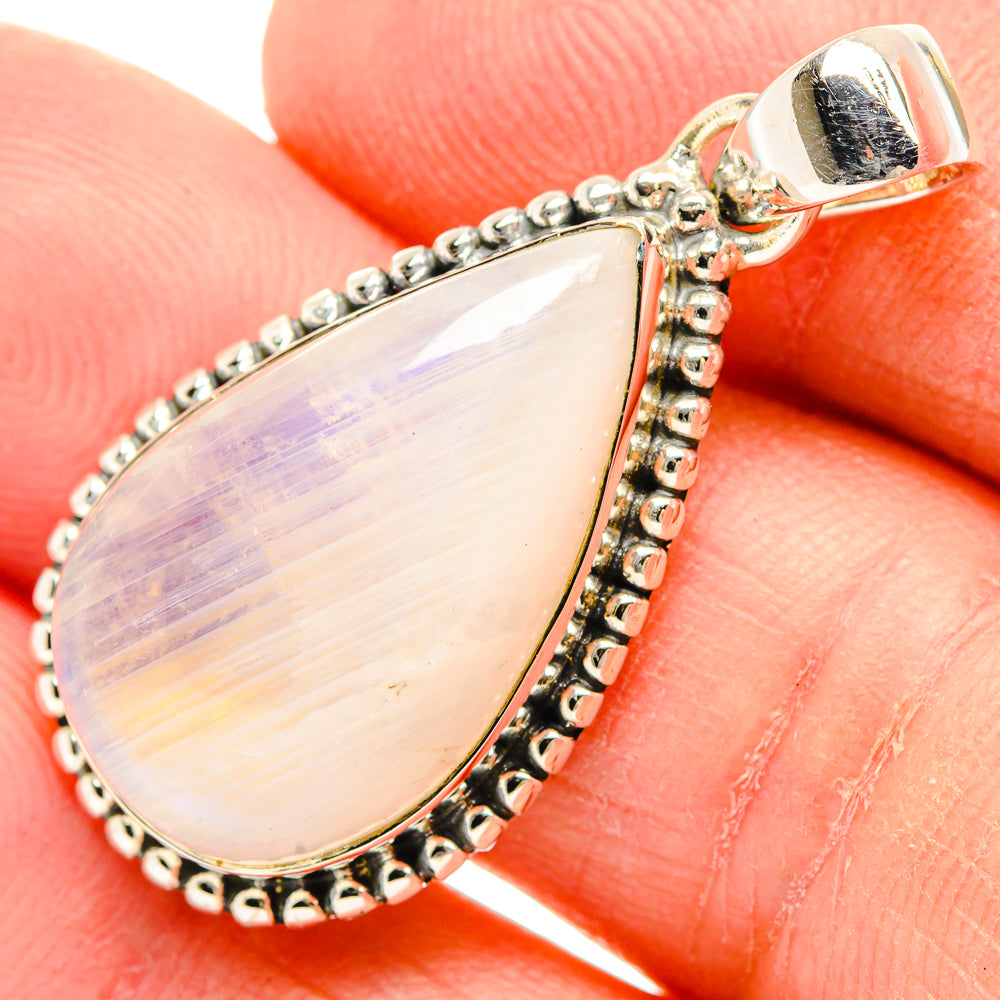 Rainbow Moonstone Pendants handcrafted by Anasilvercos - PD31001