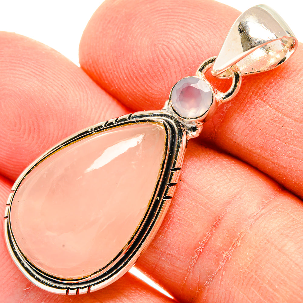 Rose Quartz Pendants handcrafted by Anasilvercos - PD31004