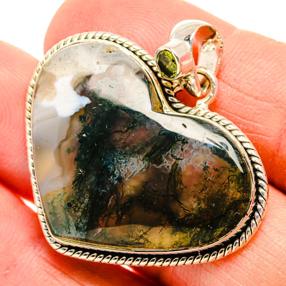 Green Moss Agate Pendants handcrafted by Anasilvercos - PD31008