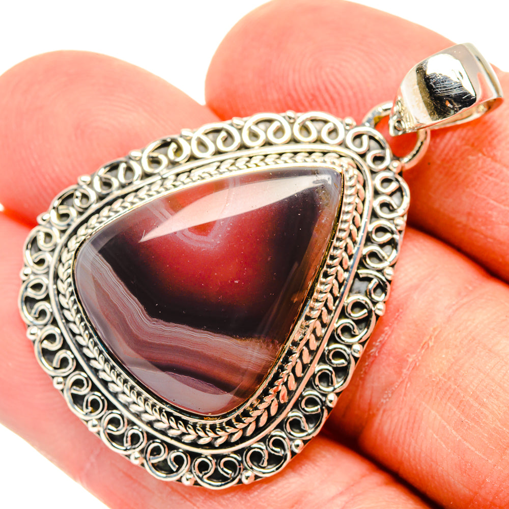 Red Botswana Agate Pendants handcrafted by Anasilvercos - PD31012