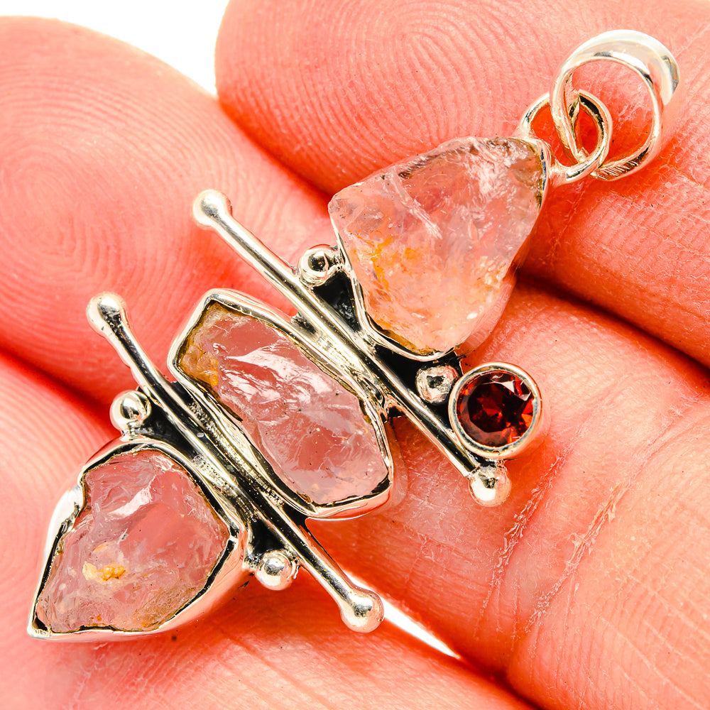Rose Quartz Pendants handcrafted by Anasilvercos - PD31018