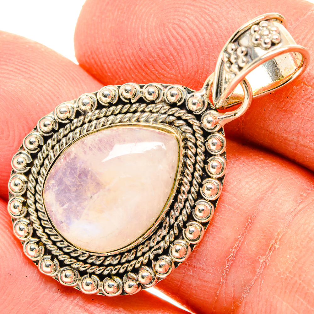 Rainbow Moonstone Pendants handcrafted by Anasilvercos - PD31019