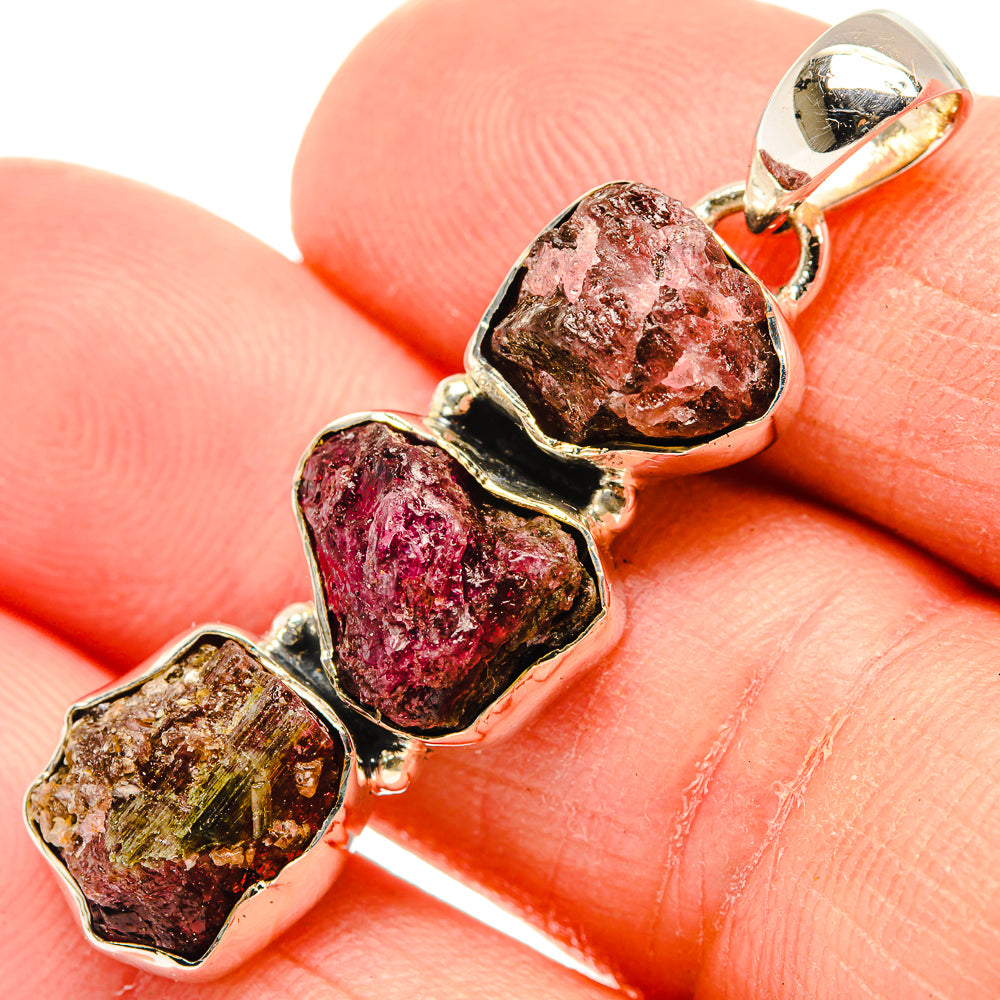 Pink Tourmaline Pendants handcrafted by Anasilvercos - PD31037