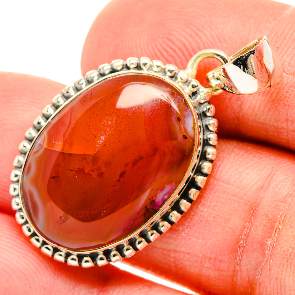 Red Botswana Agate Pendants handcrafted by Anasilvercos - PD31048