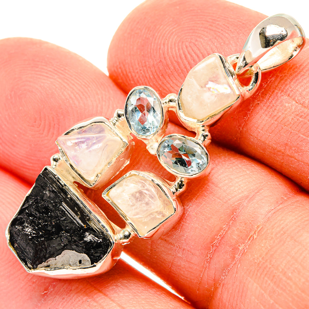 Black Tourmaline Pendants handcrafted by Anasilvercos - PD31056